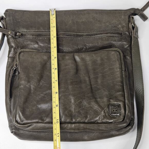 Wise Owl Genuine Leather Crossbody Handbag Purse Olive Green Boho Western - Picture 11 of 14